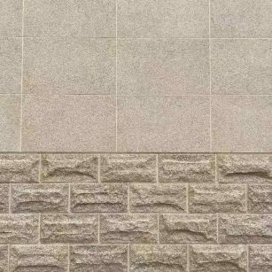 安康 黄金麻自然面蘑菇石配荔枝面干挂