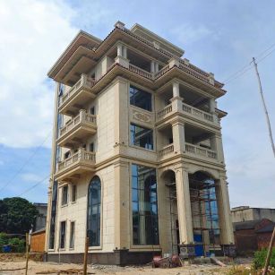 安康 黄金麻花岗岩石材别墅外墙干挂搭配（雕花栏杆花瓶柱门楼罗马柱）