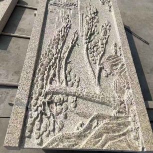 安康 黄金麻雕刻板浮雕迎客松