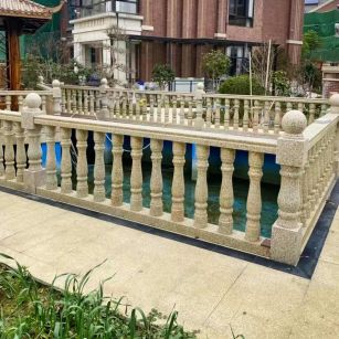 安康黄金麻花岗岩石材栏杆，扶手，将军柱，花瓶柱