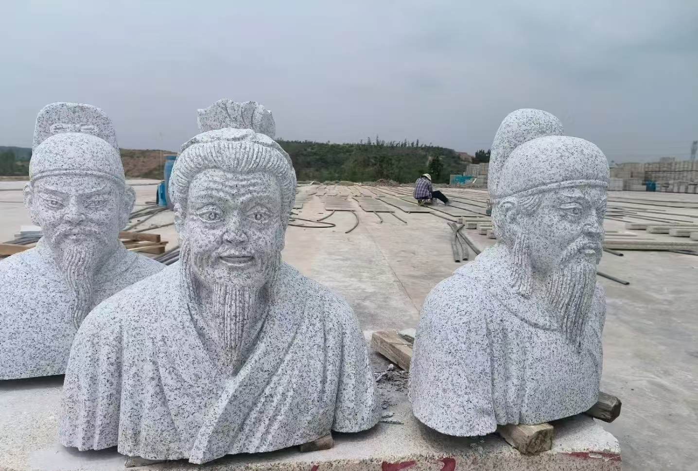 安康 白麻花岗岩石材人物立体雕刻