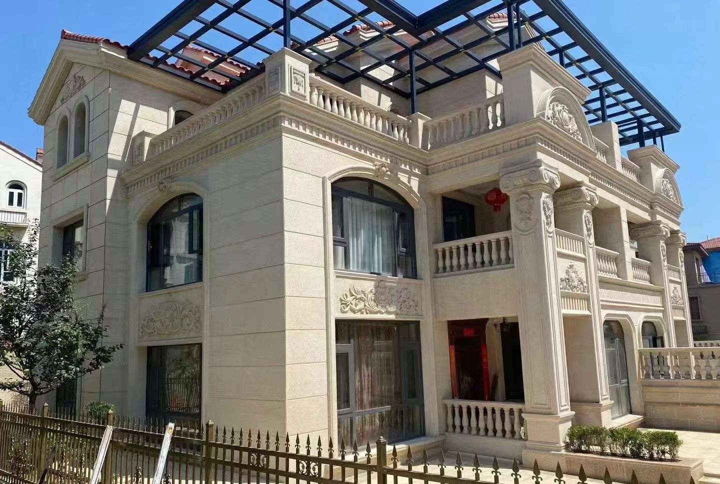 安康 黄金麻花岗岩荔枝面别墅外墙干挂