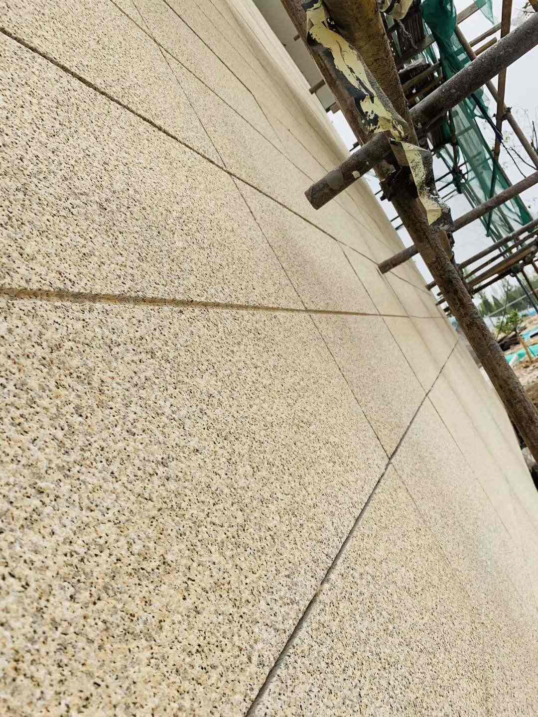 安康 黄金麻花岗岩荔枝面外墙干挂石材效果示例